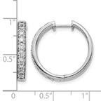 14k White Gold 1 carat Lab Grown Diamond VS/SI+ G+ Complete Hinged Hoop Earrings