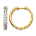 14k 1 carat Diamond Hinged Hoop Earrings