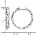 14k White Gold 1.25 carat Diamond Hinged Hoop Earrings