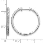 14k White Gold 1/2 carat Diamond Hinged Hoop Earrings
