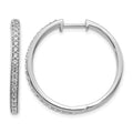 14k White Gold 1/2 carat Diamond Hinged Hoop Earrings