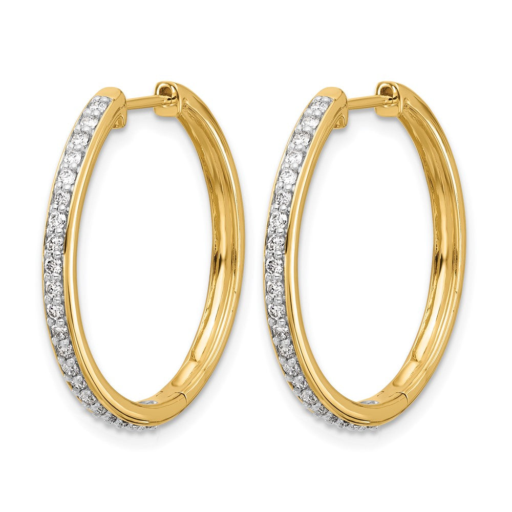 14k 1/2 carat Diamond Hinged Hoop Earrings