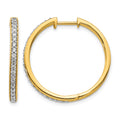 14k 1/2 carat Diamond Hinged Hoop Earrings
