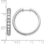 14k White Gold 1 1/2 carat Lab Grown Diamond VS/SI+ G+ Complete Hinged Hoop Earrings