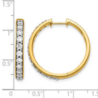 14k 1 1/2 carat Lab Grown Diamond VS/SI+ G+ Complete Hinged Hoop Earrings