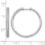 14k White Gold 3/4 carat Diamond Hinged Round Hoop Earrings