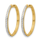14k 3/4 carat Diamond Hinged Round Hoop Earrings