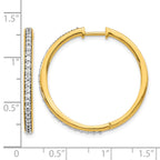 14k 3/4 carat Diamond Hinged Round Hoop Earrings
