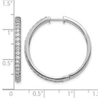 14k White Gold 1 carat Diamond Hinged Round Hoop Earrings