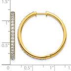 14k 1 carat Diamond Hinged Round Hoop Earrings