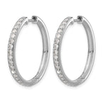 14k White Gold 1.25 carat Diamond Hinged Round Hoop Earrings