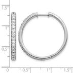 14k White Gold 1.25 carat Diamond Hinged Round Hoop Earrings