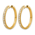 14k 1.25 carat Diamond Hinged Round Hoop Earrings