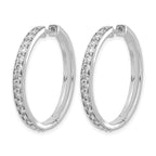 14k White Gold 1.5 carat Diamond Hinged Round Hoop Earrings