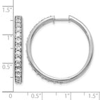 14k White Gold 2 carat Diamond Hinged Round Hoop Earrings