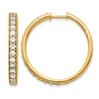 14k 2 carat Diamond Hinged Round Hoop Earrings