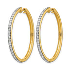 14k 3/4 carat Diamond Hinged Round Hoop Earrings