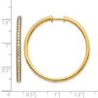 14k 3/4 carat Diamond Hinged Round Hoop Earrings