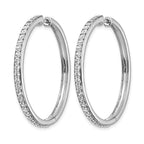 14k White Gold 1.25 carat Diamond Hinged Round Hoop Earrings