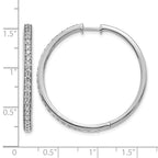 14k White Gold 1.25 carat Diamond Hinged Round Hoop Earrings