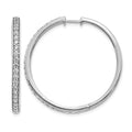 14k White Gold 1.25 carat Diamond Hinged Round Hoop Earrings