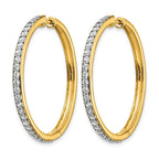 14k 1.25 carat Diamond Hinged Round Hoop Earrings