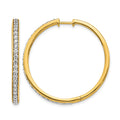 14k 1.25 carat Diamond Hinged Round Hoop Earrings