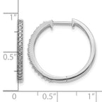 14k White Gold 1/4 carat Diamond Milgrain Hinged Hoop Earrings