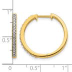 14k 1/4 carat Diamond Milgrain Hinged Hoop Earrings