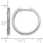 14k White Gold 1/3 carat Diamond Milgrain Hinged Hoop Earrings