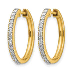 14k 1/3 carat Diamond Milgrain Hinged Hoop Earrings