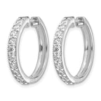 14k White Gold 1 carat Diamond Milgrain Hinged Hoop Earrings