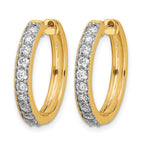 14k 1 carat Diamond Milgrain Hinged Hoop Earrings