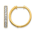 14k 1 carat Diamond Milgrain Hinged Hoop Earrings