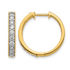 14k 1 carat Diamond Milgrain Hinged Hoop Earrings