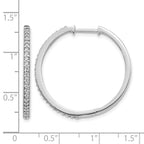 14k White Gold 1/2 carat Diamond Milgrain Hinged Hoop Earrings