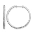 14k White Gold 1/2 carat Diamond Milgrain Hinged Hoop Earrings