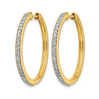 14k 1/2 carat Diamond Milgrain Hinged Hoop Earrings