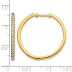 14k 1/2 carat Diamond Milgrain Hinged Hoop Earrings