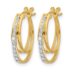 14k 1/4 carat Diamond Triple Oval Hoop Earrings