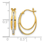 14k 1/4 carat Diamond Triple Oval Hoop Earrings