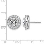 14k White Gold Round Halo G H I True Light Moissanite Earrings