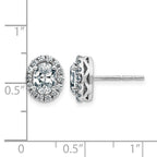 14k White Gold Oval Halo G H I True Light Moissanite Earrings