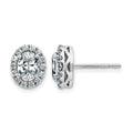 14k White Gold Oval Halo G H I True Light Moissanite Earrings