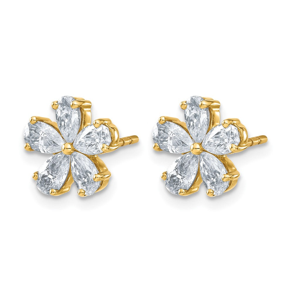 14k Flower G H I True Light Moissanite Earrings