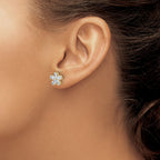 14k Flower G H I True Light Moissanite Earrings