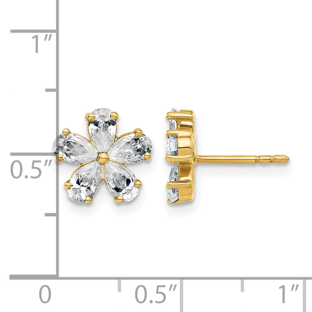 14k Flower G H I True Light Moissanite Earrings