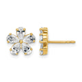 14k Flower G H I True Light Moissanite Earrings