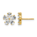 14k Flower G H I True Light Moissanite Earrings