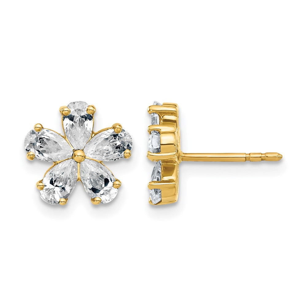 14k Flower G H I True Light Moissanite Earrings